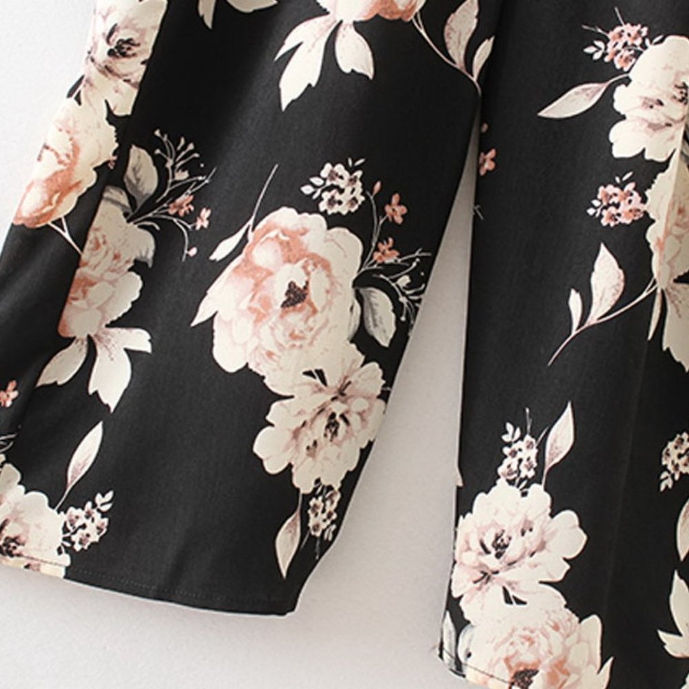 Floral Print Elastic Waist Jumpsuit - Picture 4 of 6